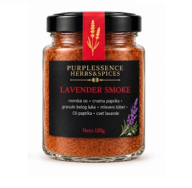 Tegla Lavender Smoke začinske mešavine sa paprikom, belim lukom, biberom i lavandom, 120 g.